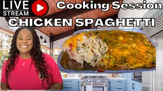 Gina young live cooking session homemade chicken spaghetti pull up