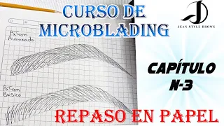 Curso Trazos de Microblading ✍ (TUTORIAL) Uniendo trazos de inicio y transición en papel! Capitulo 3