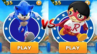 Sonic Dash vs Tag with Ryan - Movie Sonic vs All Bosses Zazz Eggman All 68 Characters Unlocked