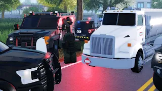 SWAT RESPONDS TO TANKER TRYING TO SNEAK EXPLOSIVES OVER THE BORDER! - ERLC Roblox Liberty County