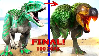 FINAL! EVOLUCIÓN DINOSAURIOS HIBRIDOS MAS LOCOS Y KAIJUS! SOBREVIVO 100 DIAS en ARK como Dinosaurio