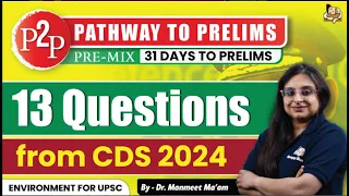 13 Environment MCQs from CDS 2024 for Prelims 2024