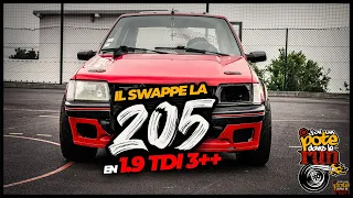 Il swappe la Peugeot 205 en 1.9 tdi 300cv ! 😱  part.1 🔥🔥🔥 #205swap #run974 🇷🇪