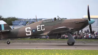 IWM Duxford Battle Of Britian Airshow September 2015 Spitfires and Hurricanes Takeoff