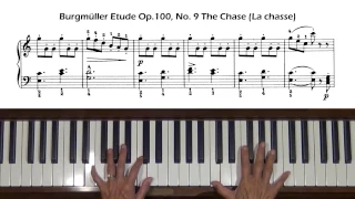 Burgmuller Op. 100, No. 9 La chasse (The Chase) Piano Tutorial