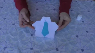 Оригами Рубашка с Галстуком из Бумаги