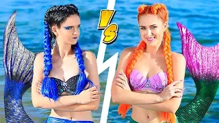 Makeup Challenge! 10 DIY Good Mermaid Makeup vs Bad Mermaid Makeup!