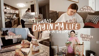 VLOG || how i make sourdough, meal planning, grocery haul, church, and mom life 🧺🥖