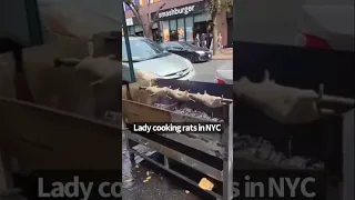 Lady cooking rats in NYC 😳 #shorts #nyc #newyork #rats