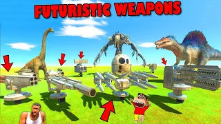 Upgrading NOOB WEAPONS into FUTURISTIC WEAPONS in Animal Revolt Battle Simulator SHINCHAN and CHOP