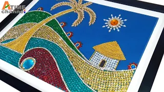 DIY kundan design craft | kundan wall hanging painting decoration ideas | Beautiful kundan Rangoli