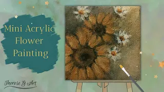 Sunflowers and Daisies Mini Acrylic Painting for Beginners -Step by Step |Acrylic Painting |Painting
