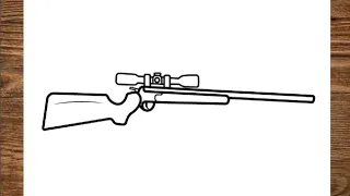 How To Draw a Gun with Scope || How To Draw Sniper Rifle, Easy Drawing step by step