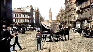 [4k,60fps] -1906- A Trip Down Market Street Before Earthquakes, San Francisco in Color & Added Sound