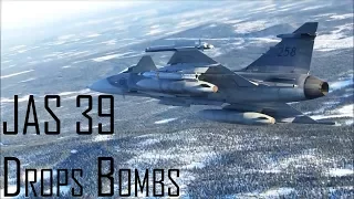 Saab JAS-39 Gripen Drops Bombs