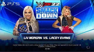 WWE 2K22 (PS5) - LIV MORGAN vs LACEY EVANS | SMACKDOWN, SEPT. 23, 2022 (1080P 60FPS)