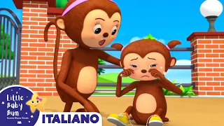 5 Scimmiette | Little Baby Bum Italiano⭐| Canzoni per Bambini🎵 | Cartoni animati in Italiano