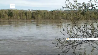 На юге Красноярского края снова начал расти уровень воды в реках (Енисей Минусинск).