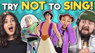 College Kids React To Try Not To Sing Along Challenge (Disney Edition)