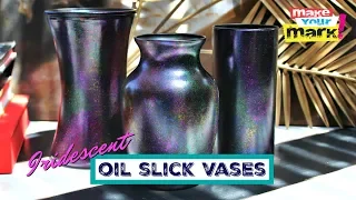 Iridescent Oil Slick Vases