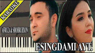 Afruza & Shohruhxon - Esingdami ayt. | KARAOKE | PIANO VERSION | MATN. #karaoke #afruza #shohruhxon