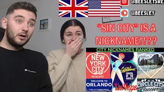 Ranking the Nicknames of Major U.S. Cities | BRITISH COUPLE REACTS