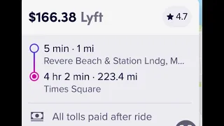 Long trips on Uber and Lyft are over. History. A thing of the past.