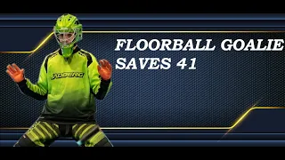 Floorball goalie saves 41