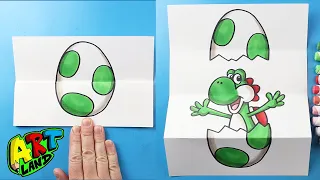 How to Draw a Yoshi Egg Surprise Fold l Super Mario Bros Movie