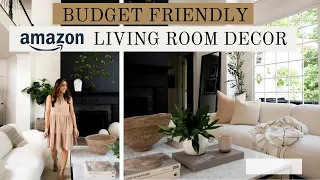 AFFORDABLE + CHIC HOME DECOR: + EASY  HOME HACKS ANYONE CAN DO! AMAZON LIVING ROOM TOUR!