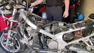 First start of a 1987 Kawasaki GPZ600R after sitting for years.