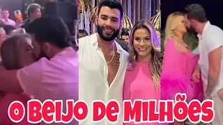 Andressa Suita não desgruda de Gusttavo Lima durante festa de aniversário