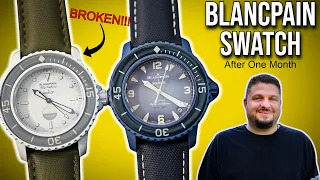 Blancpain x Swatch Fifty Fathoms Swatch - Something Broke!! - After One Month of Wear Update