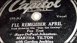 Martha Tilton - I'll Remember April (1942)