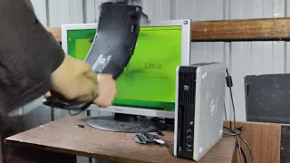 Angry Office Man Smashes Slow 2000's HP Computer