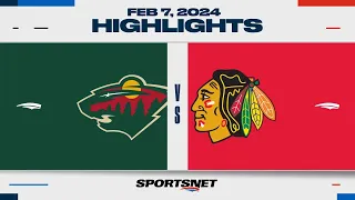 NHL Highlights | Wild vs. Blackhawks - February 7, 2024