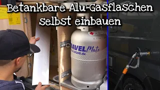 Tankgasflaschen Einbau im Kastenwagen Campervan Wohnmobil Alugas TravelMate