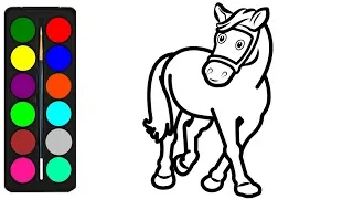 How to Draw a Horse Coloring Pages for Kids - Easy Horse Drawings for Kids | Kids Colors TV