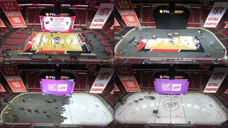 Watch the PNC Arena changeover from basketball to hockey