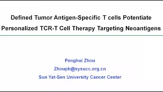 Defined Tumor Antigen Specific T Cells Potentiate Personalized TCR T Cell Therapy