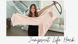 jumpsuit bathroom life hack - keep your pants off the floor!