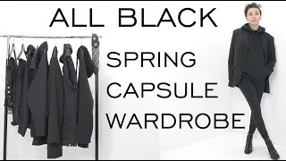 All Black SPRING CAPSULE WARDROBE Module 2022 / Edgy Minimalist / French Chic / Emily Wheatley