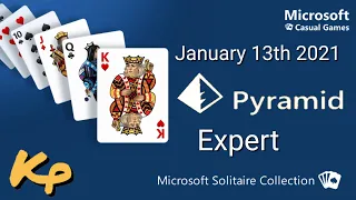 Microsoft Solitaire Collection - Daily Challenge - Pyramid Expert - January 13th 2021 - 2021-01-13
