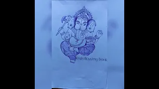 Lord ganesha drawing|😍🙏lord ganpati bappa |🕉🔥#shorts #ytshorts #bts #ganesh ji ki pen sketching#art.