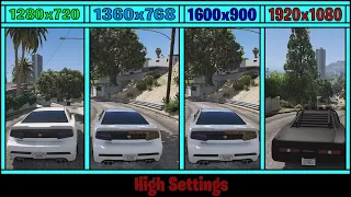 GT 730 Overclock - GTA 5 Benchmark 720p, 768p, 900p, 1080p, High Settings