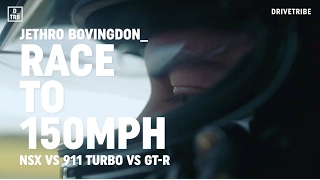 Honda NSX vs Porsche 911 Turbo vs Nissan GT-R: drag race to 150mph