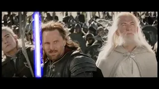 The Lord of the Rings Final Stand Battle with Lightsabers!