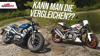 US-Bikes im Duell: Harley Davidson Sportster S gegen Indian FTR Sport