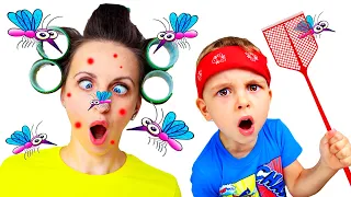 Adi and Alex vs mosquitoes in our house | Pretend play with Fursiki show