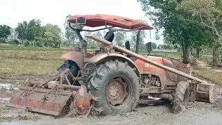 Amazing Best Power Machine Tractor 🚜 Kubota M6040 Plowing The Field Muddy